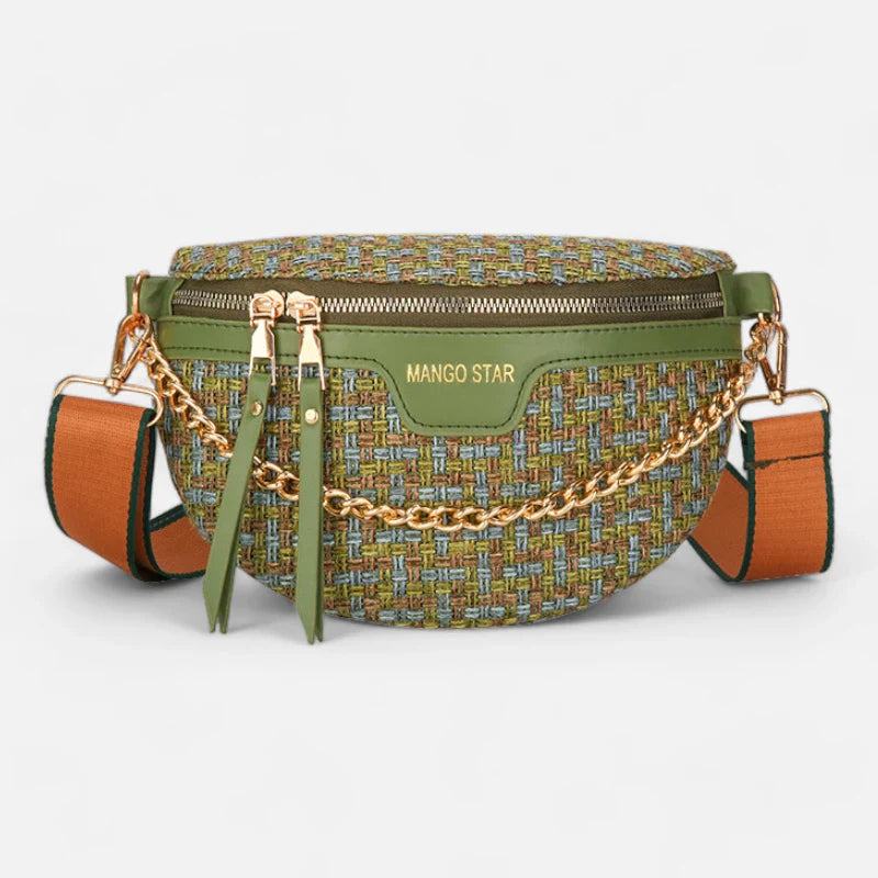 Sac banane en simili cuir à bandoulière avec chaîne doré