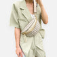 Sac banane en simili cuir à bandoulière avec chaîne doré