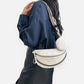 Sac banane en simili cuir à motif floral avec bandoulière et porte-monnaie
