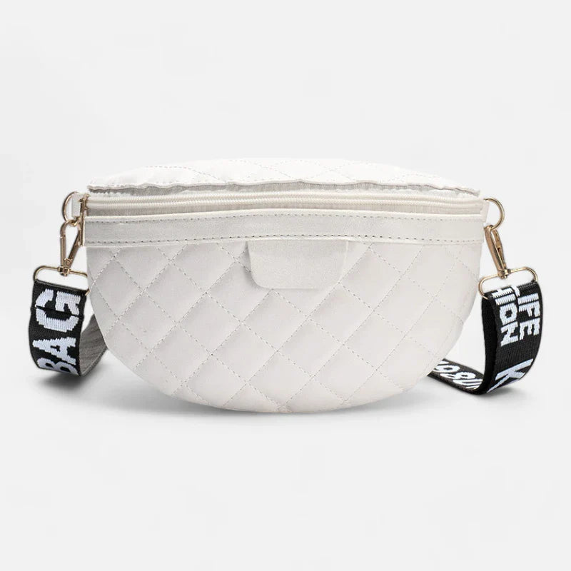 Sac banane en simili cuir matelassé à bandoulière
