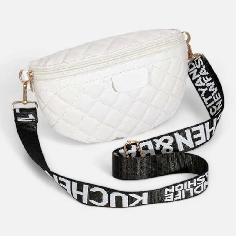 Sac banane en simili cuir matelassé à bandoulière