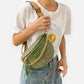 Sac banane en simili cuir à bandoulière avec chaîne doré