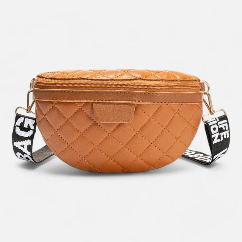 Sac banane en simili cuir matelassé à bandoulière
