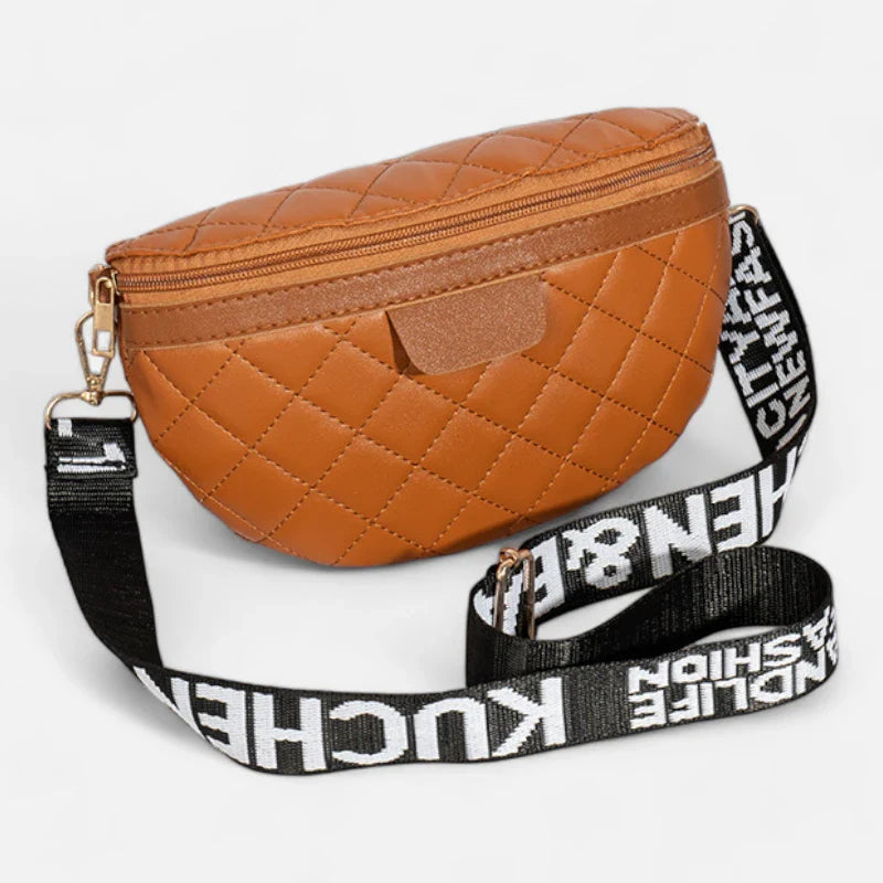 Sac banane en simili cuir matelassé à bandoulière