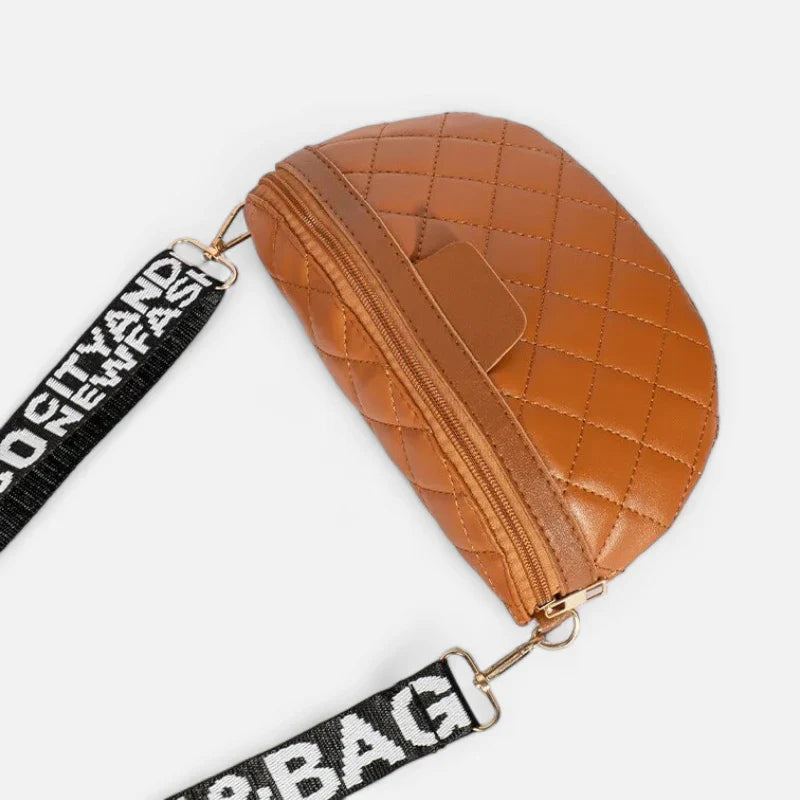 Sac banane en simili cuir matelassé à bandoulière