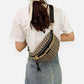 Sac banane en simili cuir à bandoulière avec chaîne doré