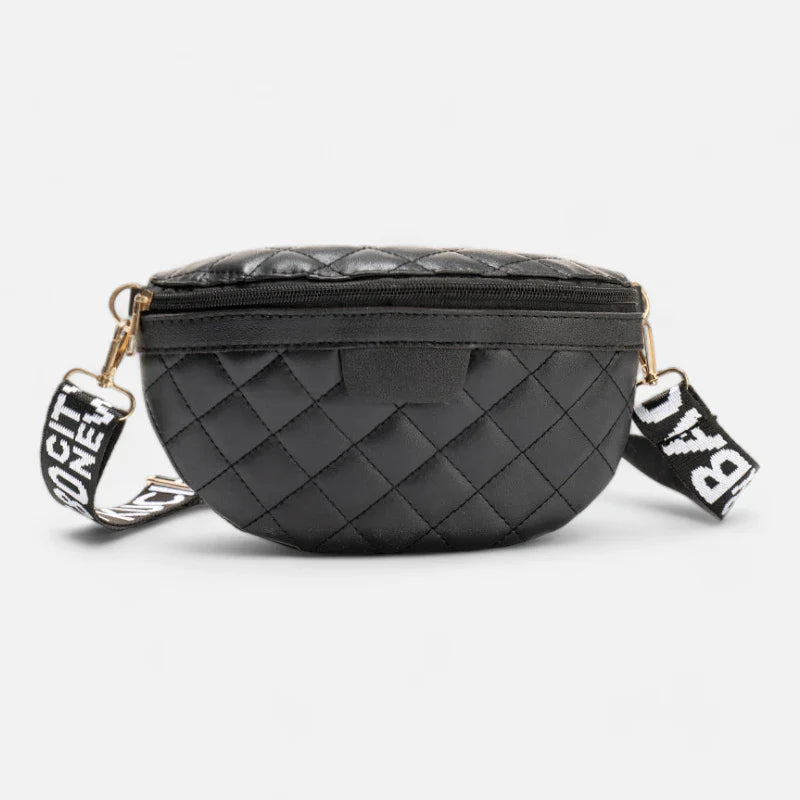 Sac banane en simili cuir matelassé à bandoulière