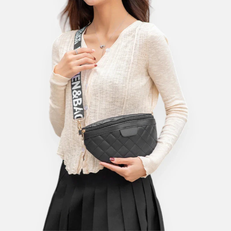 Sac banane en simili cuir matelassé à bandoulière