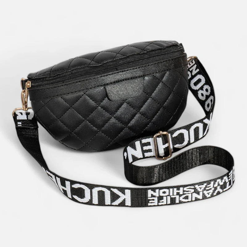 Sac banane en simili cuir matelassé à bandoulière