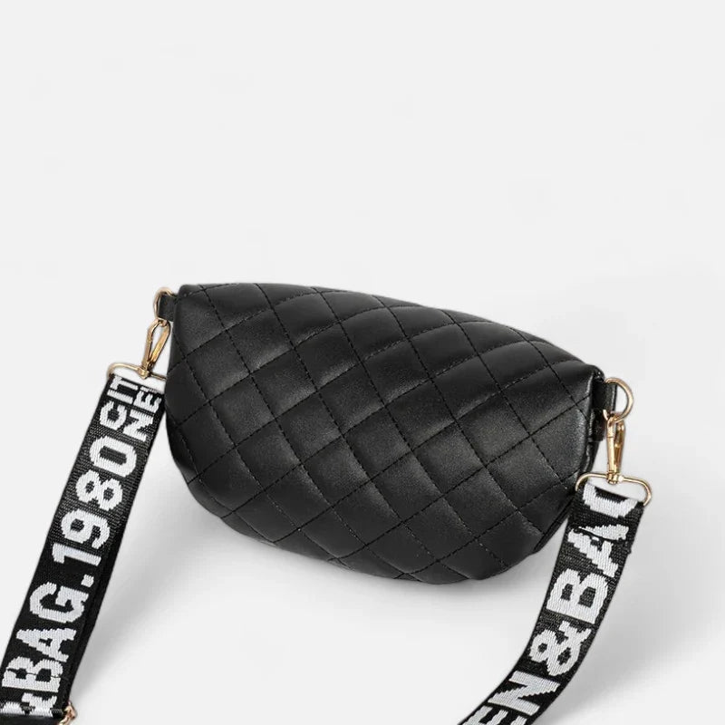 Sac banane en simili cuir matelassé à bandoulière