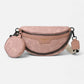 Sac banane en simili cuir à motif floral avec bandoulière et porte-monnaie