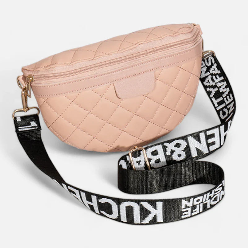 Sac banane en simili cuir matelassé à bandoulière