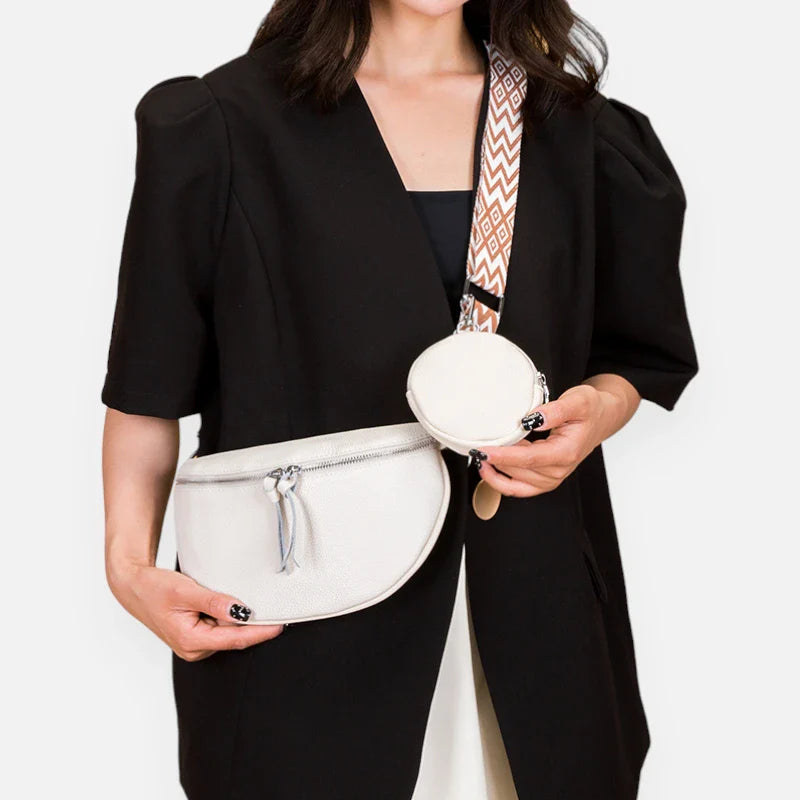 Sac banane en simili cuir à bandoulière avec porte-monnaie