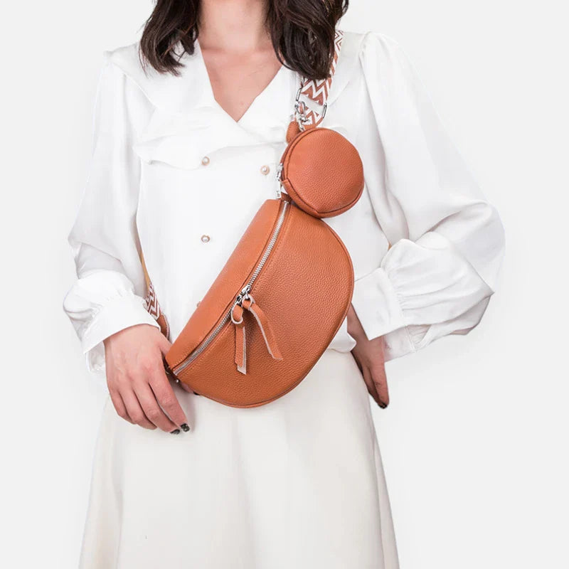 Sac banane en simili cuir à bandoulière avec porte-monnaie