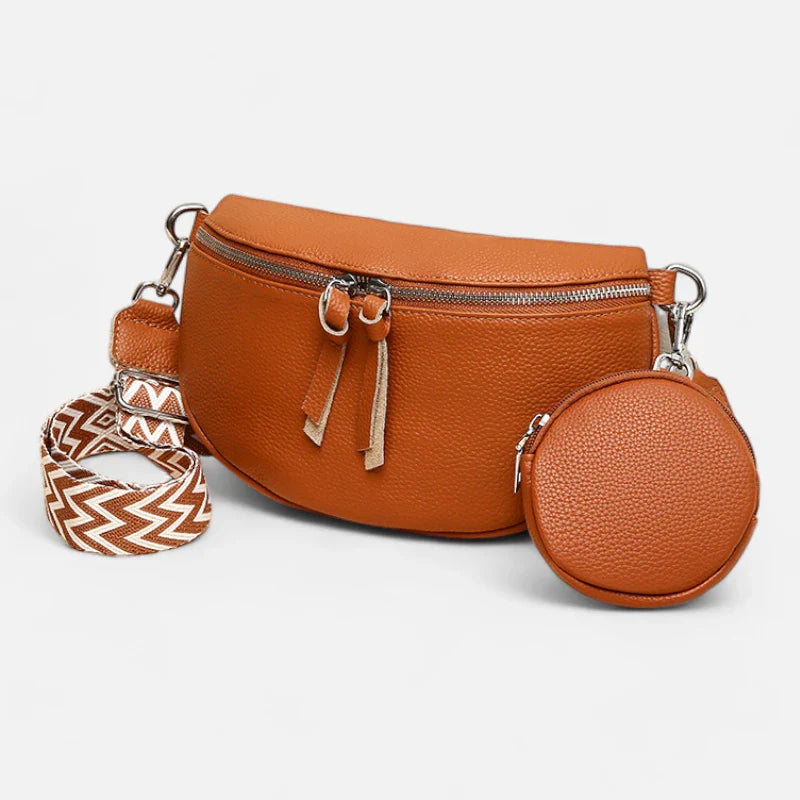 Sac banane en simili cuir à bandoulière avec porte-monnaie