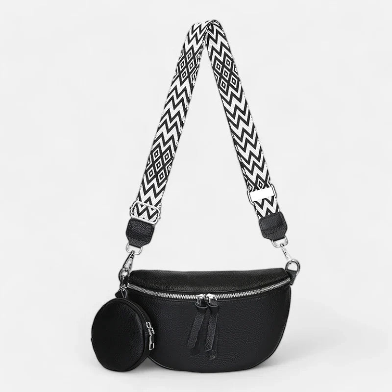 Sac banane en simili cuir à bandoulière avec porte-monnaie