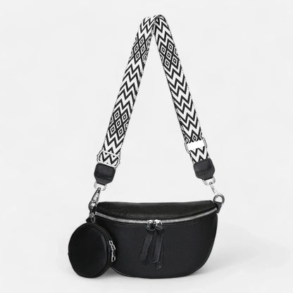 Sac banane en simili cuir à bandoulière avec porte-monnaie
