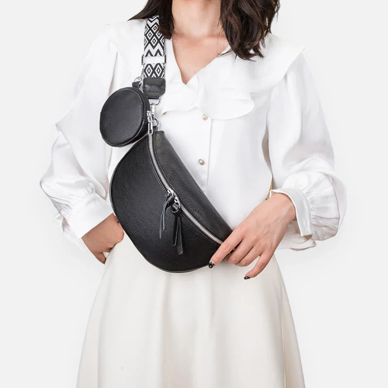 Sac banane en simili cuir à bandoulière avec porte-monnaie