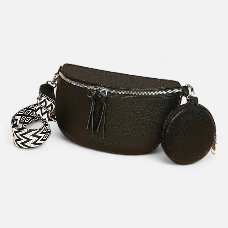 Sac banane en simili cuir à bandoulière avec porte-monnaie