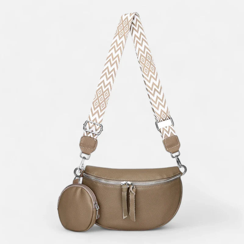 Sac banane en simili cuir à bandoulière avec porte-monnaie