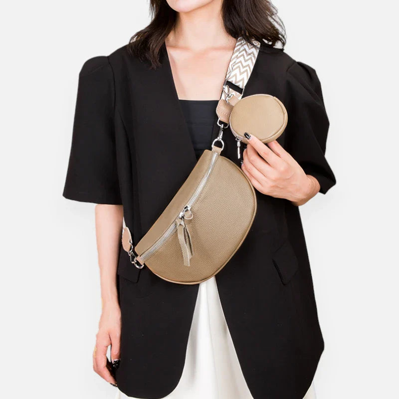 Sac banane en simili cuir à bandoulière avec porte-monnaie