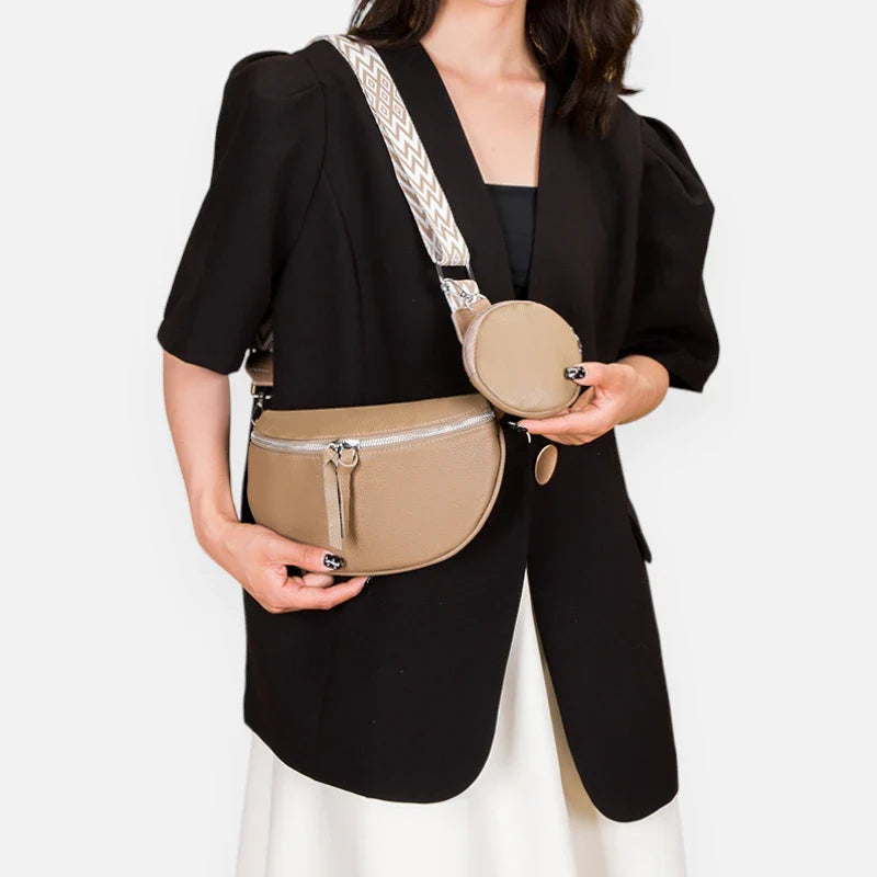 Sac banane en simili cuir à bandoulière avec porte-monnaie