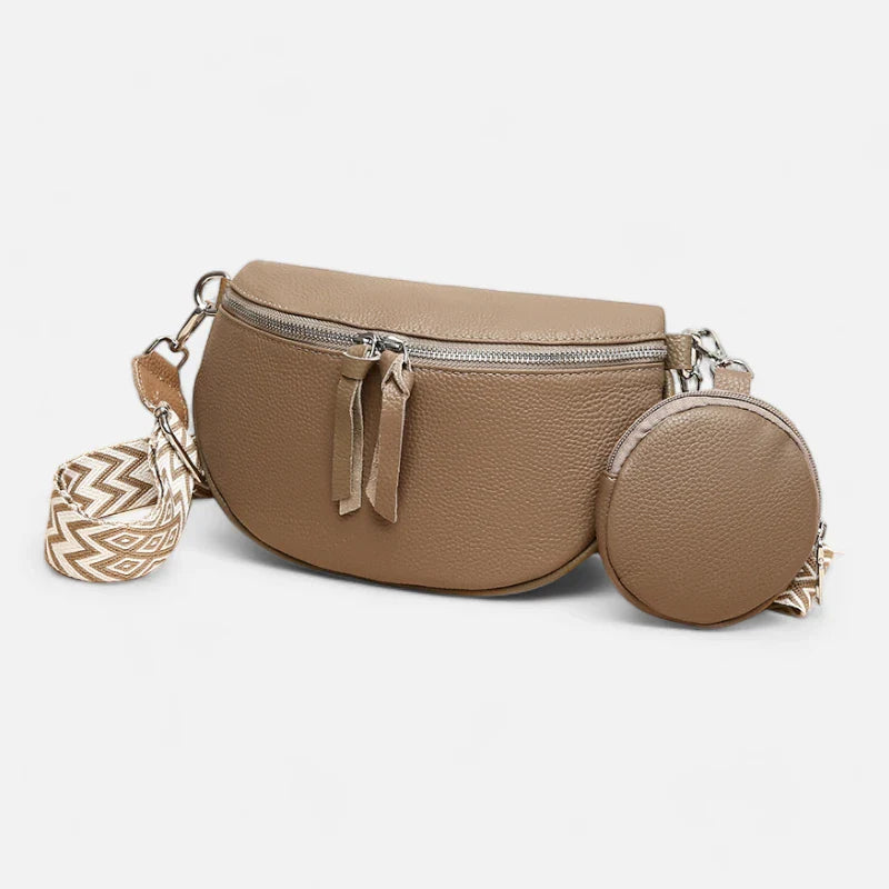Sac banane en simili cuir à bandoulière avec porte-monnaie