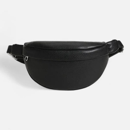 Sac banane en simili cuir noir à bandoulière