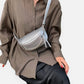 Sac banane en simili cuir métallisé à bandoulière