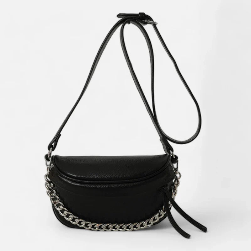 Sac banane en simili cuir métallisé à bandoulière